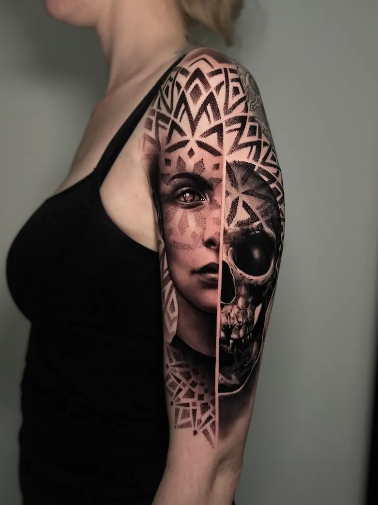 Dotwork Highlight von Skull Tattoo nähe Frankfurt am Main